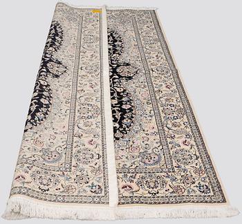 A rug, Nain Part Silk, so called 9 LAA, ca 243 x 150 cm.