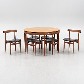 Hans Olsen, a "Roundette" dining table and six chairs, Frem Rölje, Denmark, 1950's/60's.
