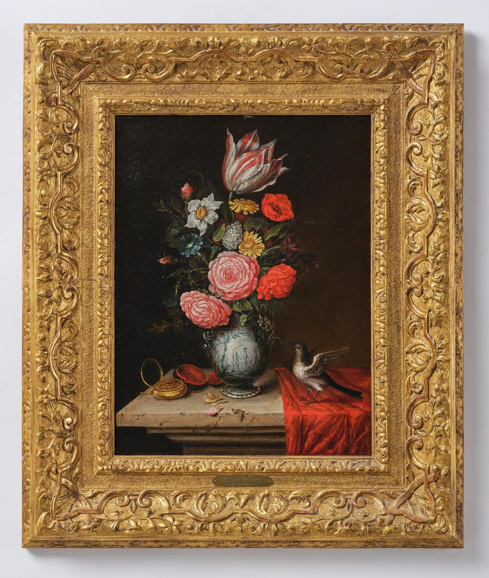 Johannes (Jan) Moninckx, Still Life with a Bird and a Pocket Watch.