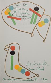 JÖRGEN NASH, 2st böcker, försättsblad med original teckning/collage, signerade, 1989 resp 1990.