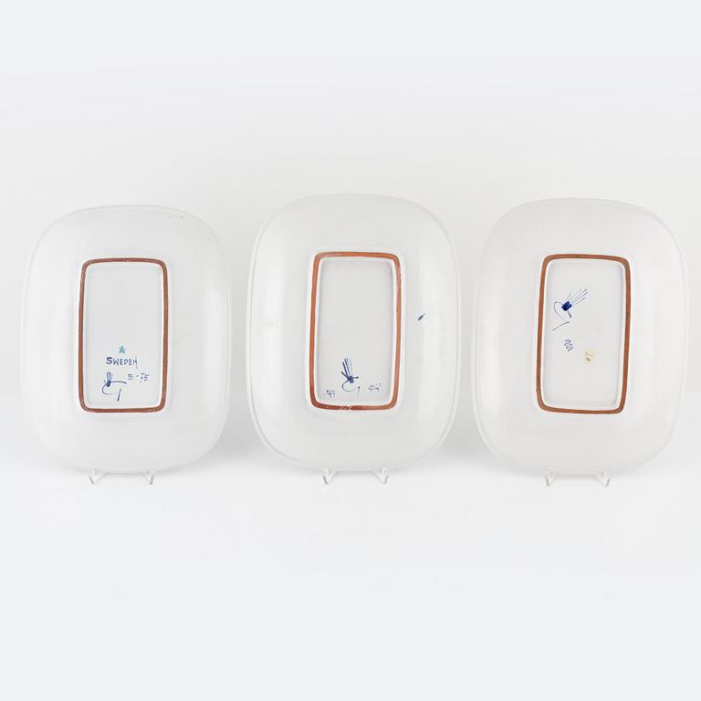 Stig Lindberg, three dishes, Gustavsbergs studio.