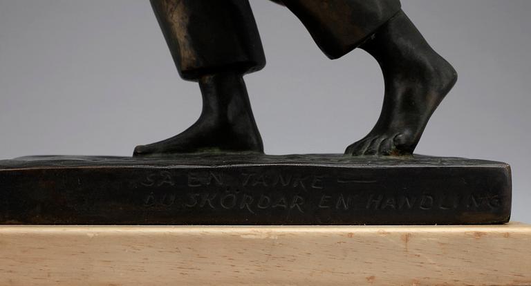 TORE STRINDBERG, skulptur, brons. Sign. Gjutarstämplar Otto Meyer.