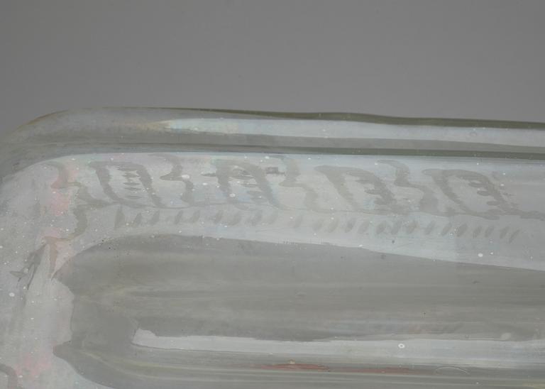 FLASKA samt SKÅL, kristall och glas, 1800/1900-tal.