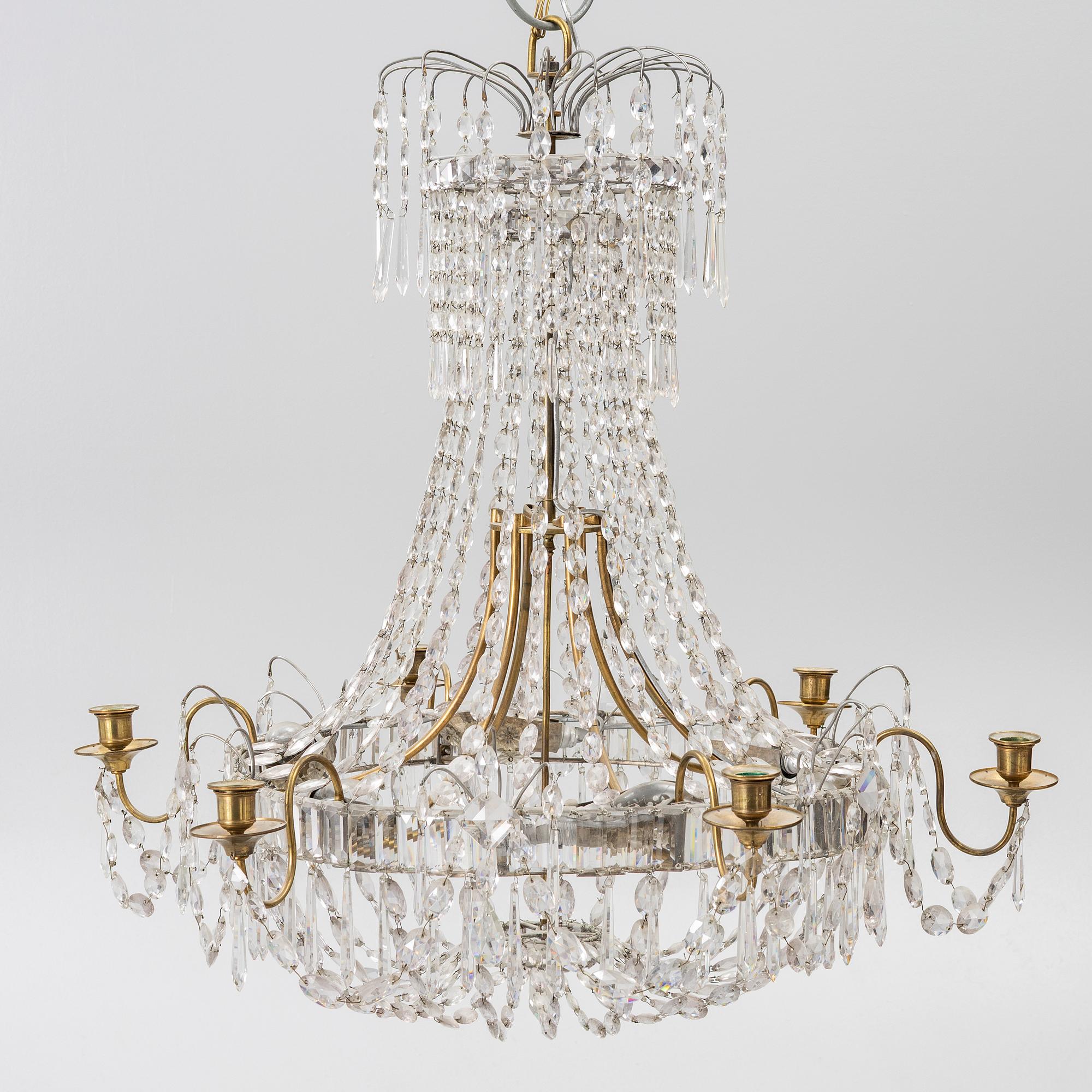 An Empire style chandelier, second half of the 20th century.