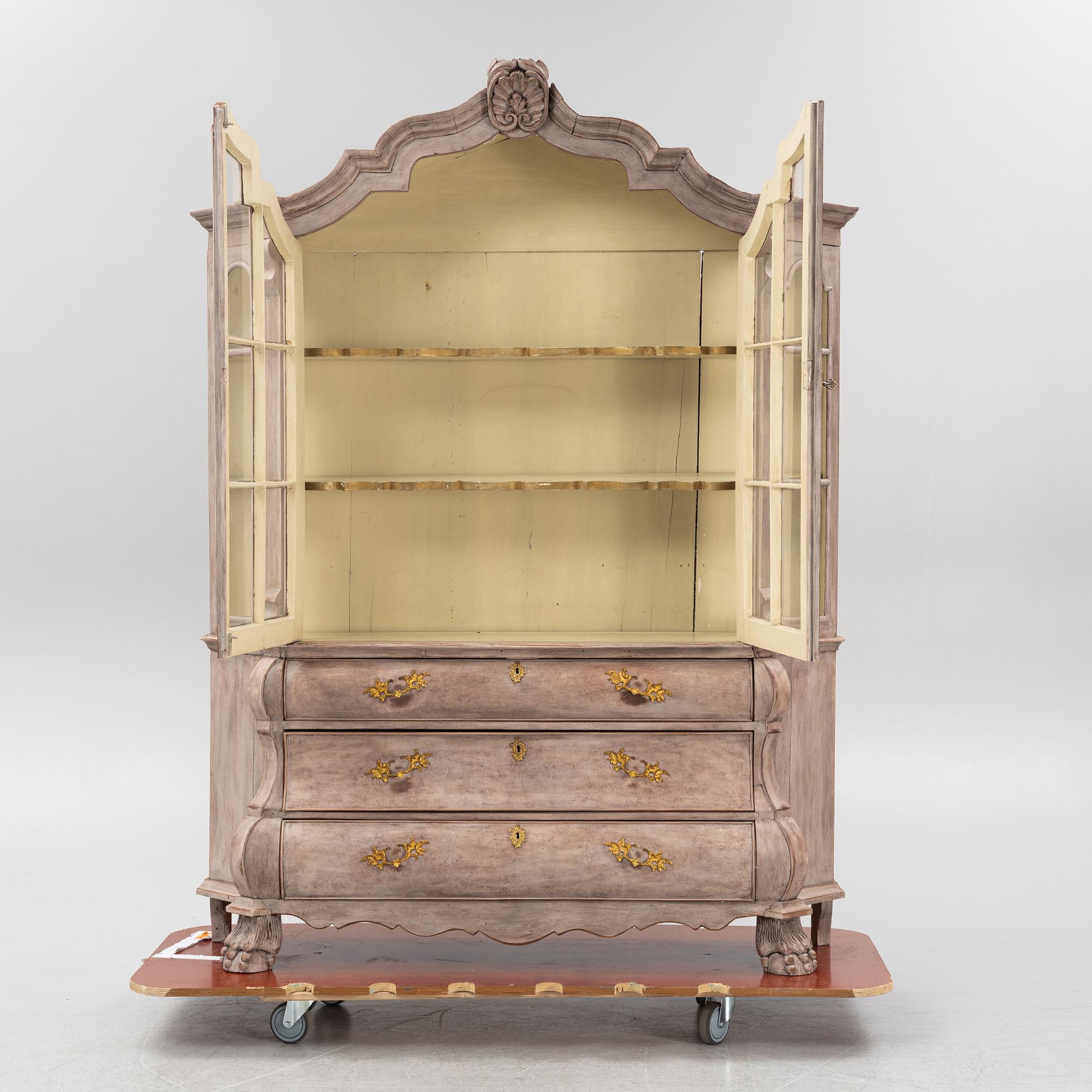 A painted Rococo style cabinet, early 20th Century.