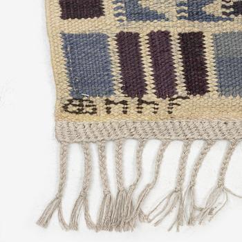 Barbro Nilsson, a runner, 'Salerno blå', flat weave, c. 419 x 122 cm, signed AB MMF.