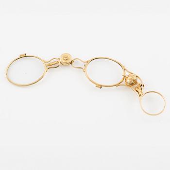 Lorngette, 18K gold with glass.