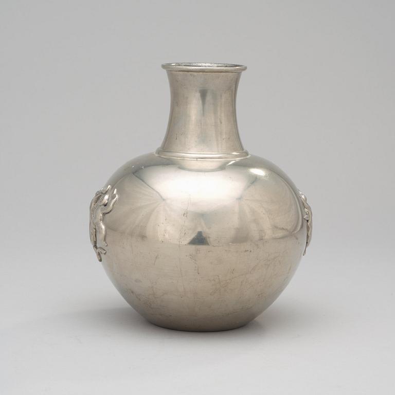 A pewter vase probably by Nils Fougstedt, Svenskt Tenn, Stockholm 1926.