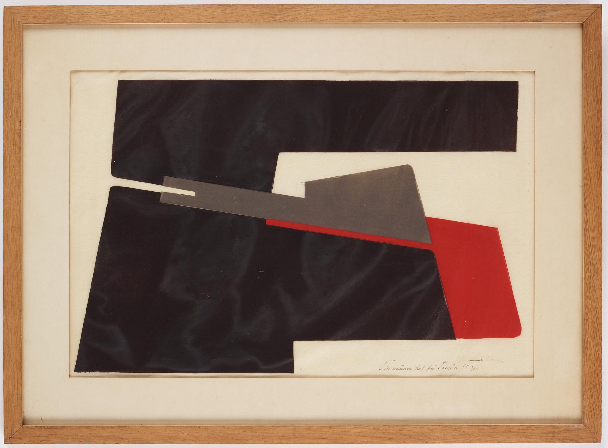 Torsten Andersson, träsnitt, signerad med dedikation till Sven X:et Erixson, daterad -55, numr 0/100.