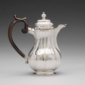 A Swedish mid 18th century silver coffee-pot, mark of Wilhelm Andreas Meijer, Stockholm 1746.
