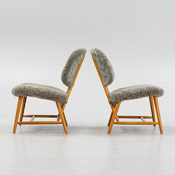 Alf Svensson, a pair of 'TeVe' easy chairs, Bra Bohag, Studio Ljungs Industrier, 1950's.