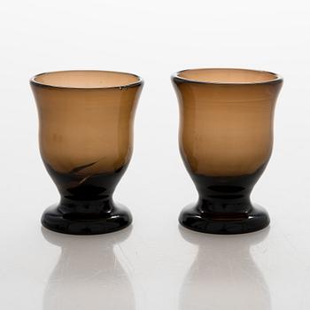 Gunnel Nyman, schnapps glasses, 6 pcs, number 3254, 5 cl, Riihimäen Lasi Oy. Finland. 1932.