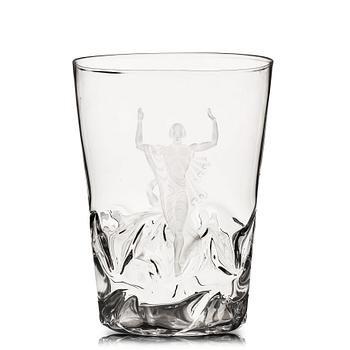 12. Vicke Lindstrand, "Christ calms the storm" a glass vase, Orrefors, Sweden 1935, model 1385, engraved by Arthur Diessner.