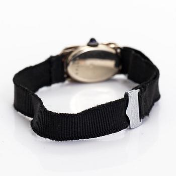 Wristwatch, 25 x 13 mm, Art Deco, rose cut diamonds, faceted sapphires, 18K white gold.