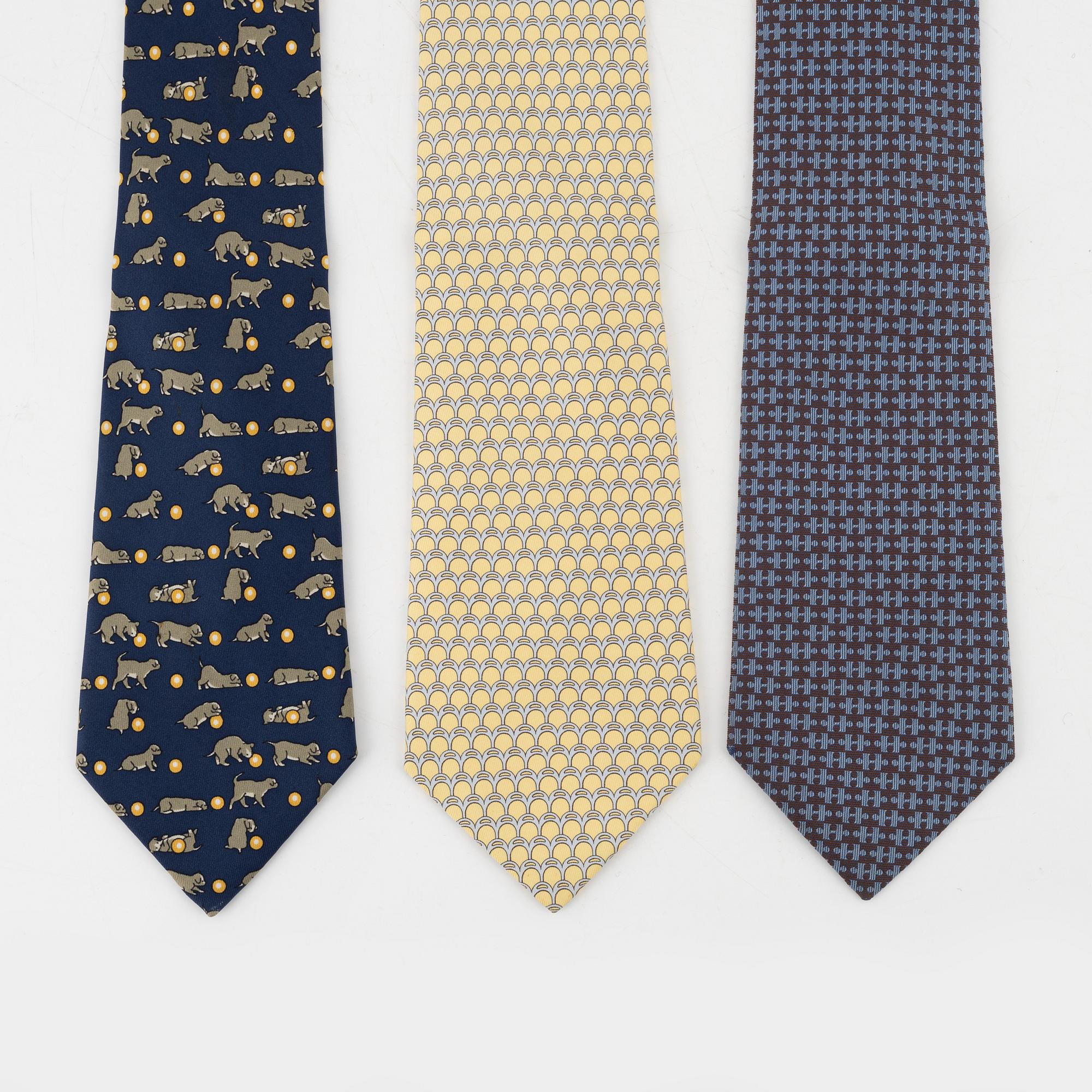 Hermès, ties, 3 pcs.