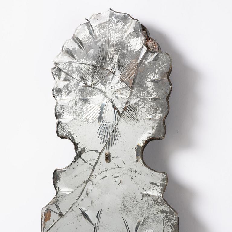 Spegellampetter, ett par, för ett ljus, omkring år 1900, Senbarockstil med delvis äldre delar.