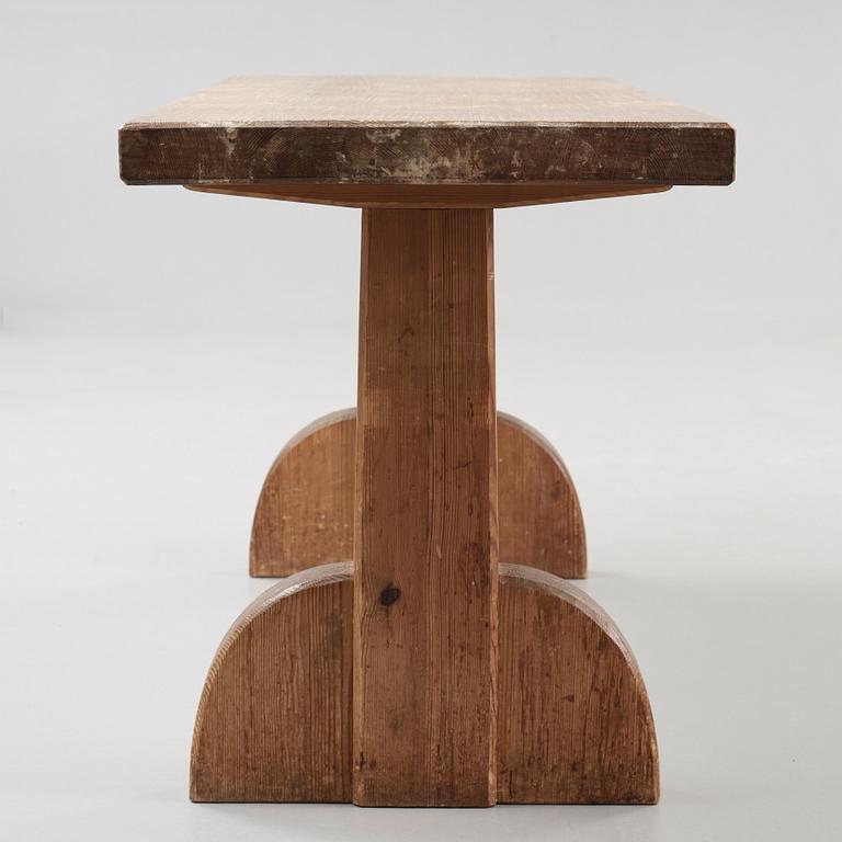 An Axel Einar Hjorth stained pine dining set 'Sandhamn', Nordiska Kompaniet, Sweden 1931-33.
