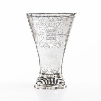 A Swedish 18th century silver beaker, mark of Anders Hjulström, Köping 1798.