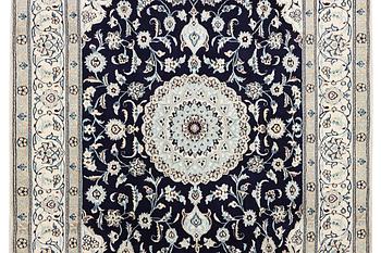 A part silk Nain rug, 9LA, c. 292 x 190 cm.