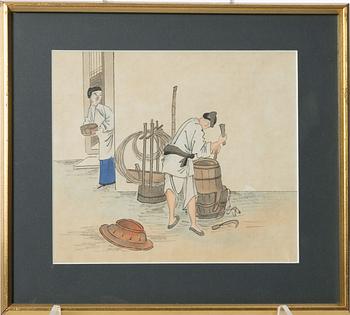 Unidentifed artist, 37 watercolours, China, 20th century.