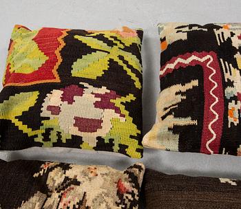 Six kelim pillows.