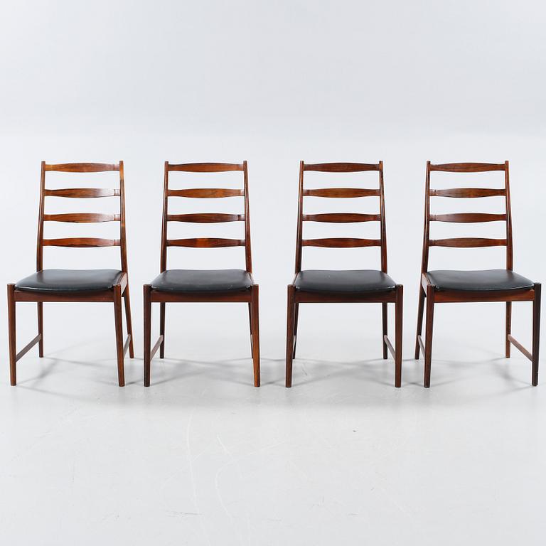 Four chairs, designed by Torbjørn Afdahl, made by Vamo Møbelfabrik, Sønderborg, Denmark, in the mid 20th century.