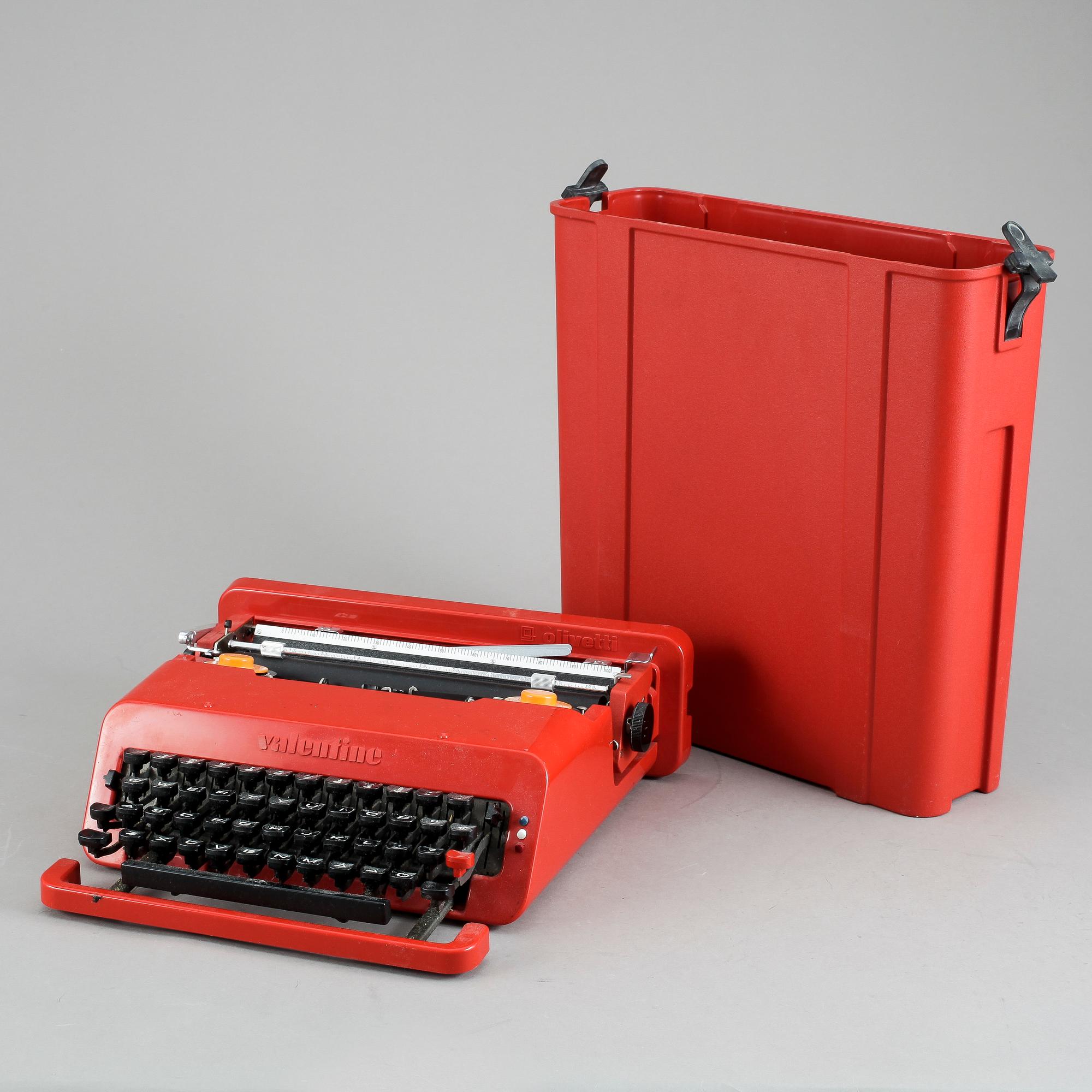 SKRIVMASKIN, "Valentine",  Perry King samt Ettore Sottsass, Olivetti, 1900-tal.
