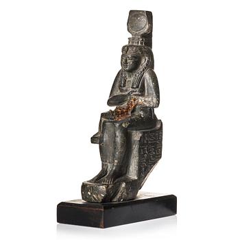 A figur of Isis and Horus the child, presumably the late period 664-332 B.C.