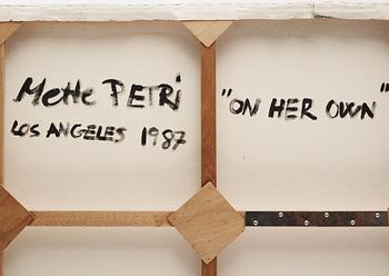Mette Petri, oil on canvas, signed and dated Los Angeles 1987 on verso.