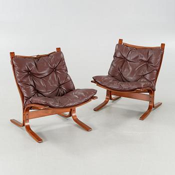 A pair of lounge chair på Ingmar Relling, model "Siesta", Westnofa, from the latter half of the 20th century.