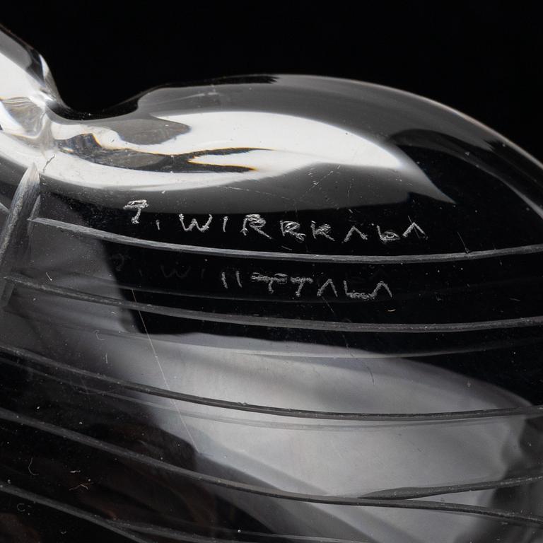 Tapio Wirkkala, bowl and vase, glass, Iittala, signed.