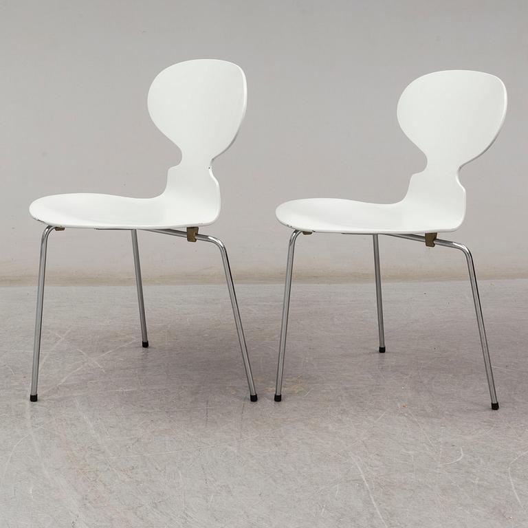 ARNE JACOBSEN, stolar, 6 st, "Myran". Fritz Hansen Danmark.
