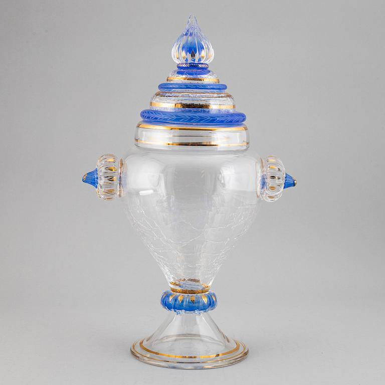 MONICA BACKSTRÖM, lockpokal, glas, signerad, Kosta Boda.