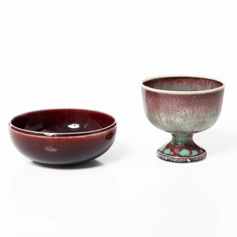Stig Lindberg, four stoneware miniatures, Gustavsberg.