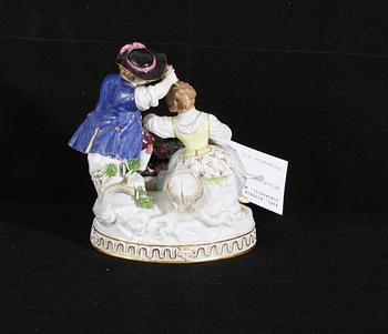 FIGURIN, porslin, rokokostil, Meissen.
