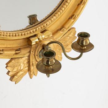 Spegellampetter ett par, gustaviansk stil, samtida.