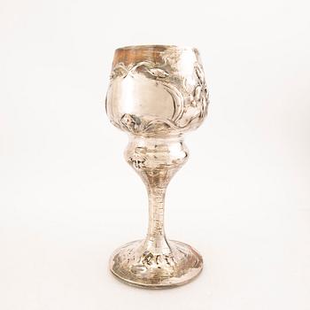 Magnificent trophy, silver, Art Nouveau, A.G Dufva, Stockholm 1905, height 35 cm.
