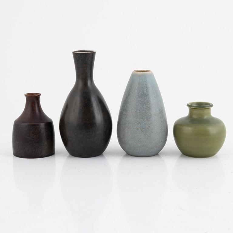 Erich & Ingrid Triller, a set of four vases, Tobo.