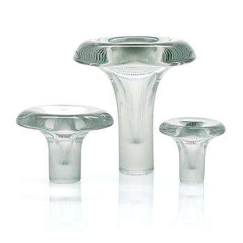 Tapio Wirkkala, Three '3552' Tatti (Mushroom) vases, signed Tapio Wirkkala, Iittala -55.