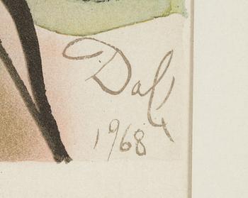 Salvador Dalí, lithograph in color, signed and numbered X/XC, dated 1968 in the print.