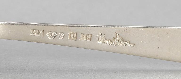 MOCCASKEDAR, 6 st, silver, Wiwen Nilsson, Lund 1951. Total vikt ca 40 gram.