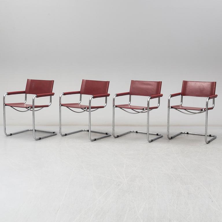 Four arm chairs by Mart Stam, Fasem, Italy.