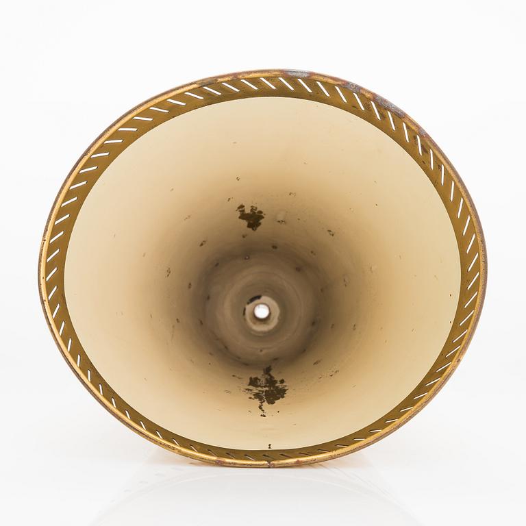 Paavo Tynell, pierced brass shade, for pendant ceiling light model 1943, ab Taito oy, around 1940.