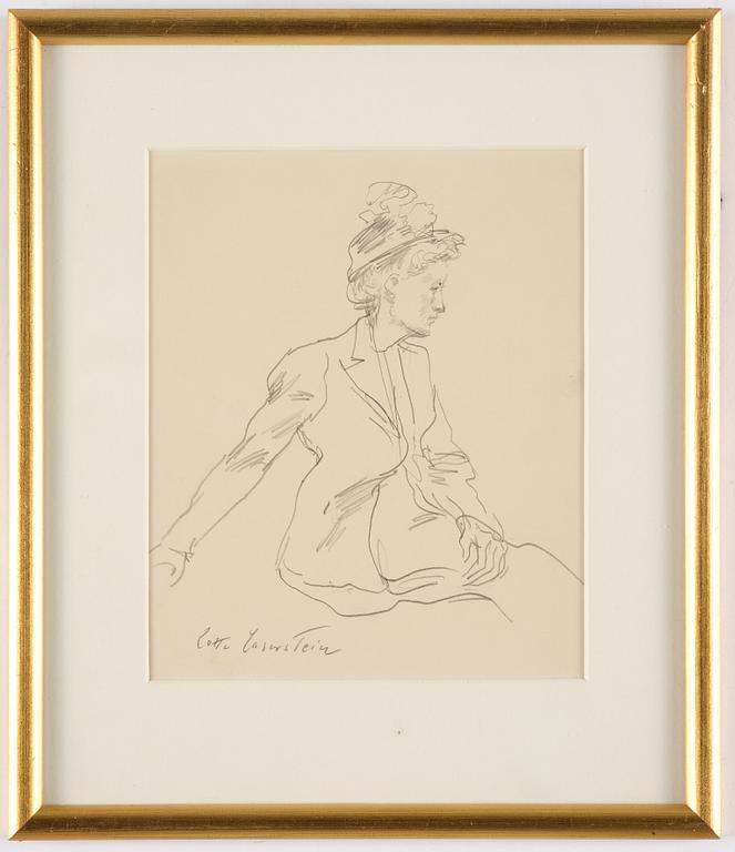 Lotte Laserstein, Seated woman in profile.
