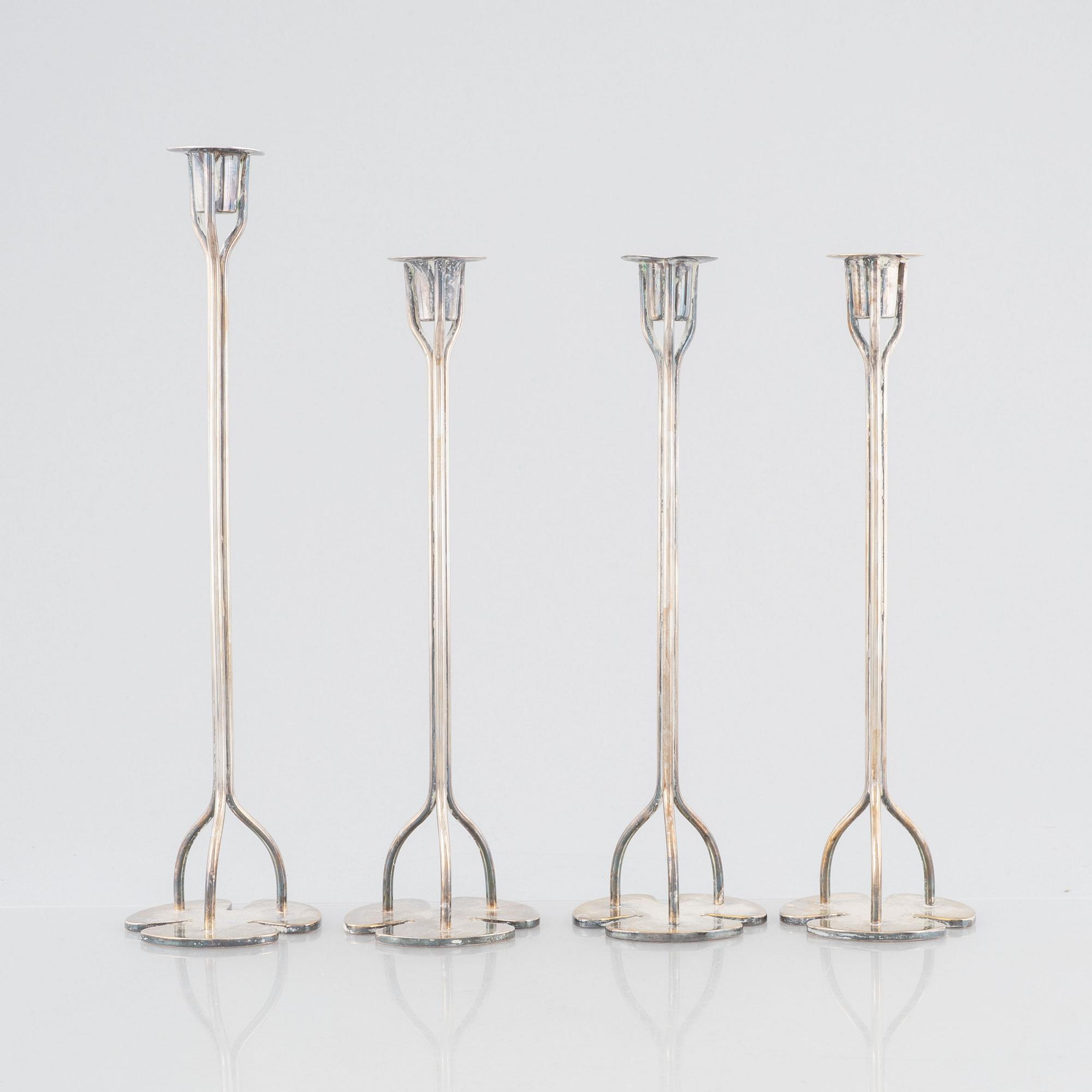 Josef Frank, a set of four 'Köver' candlesticks, Firma Svenskt Tenn.