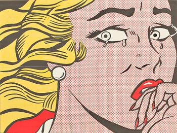 ROY LICHTENSTEIN, "Crying girl" mailer, affisch, för Leo Castelli, New York, 1963.