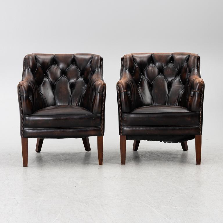 Armchairs, a pair, purchased from Georg Hensher, second half of the 20th century.