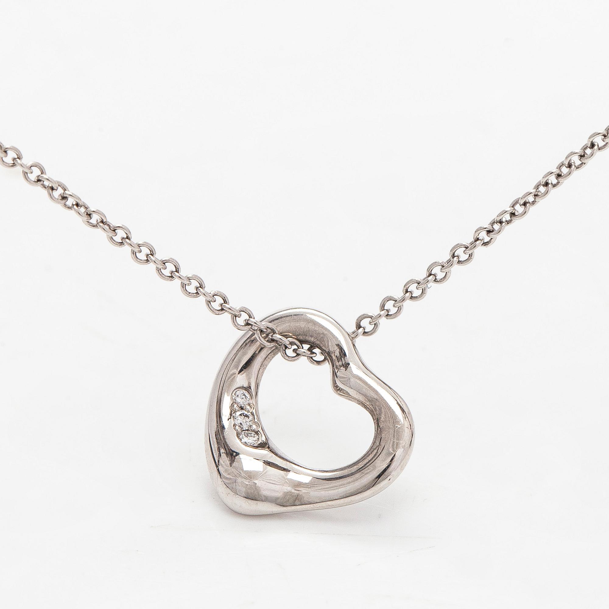Tiffany & Co, Elsa Peretti, halsband, "Open Heart", platina och diamanter.