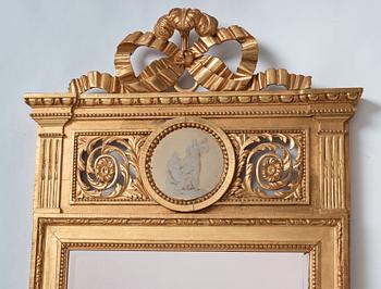 SPEGEL, av Lago Lundén (spegelmakare i Stockholm 1773-1819), Sengustaviansk.