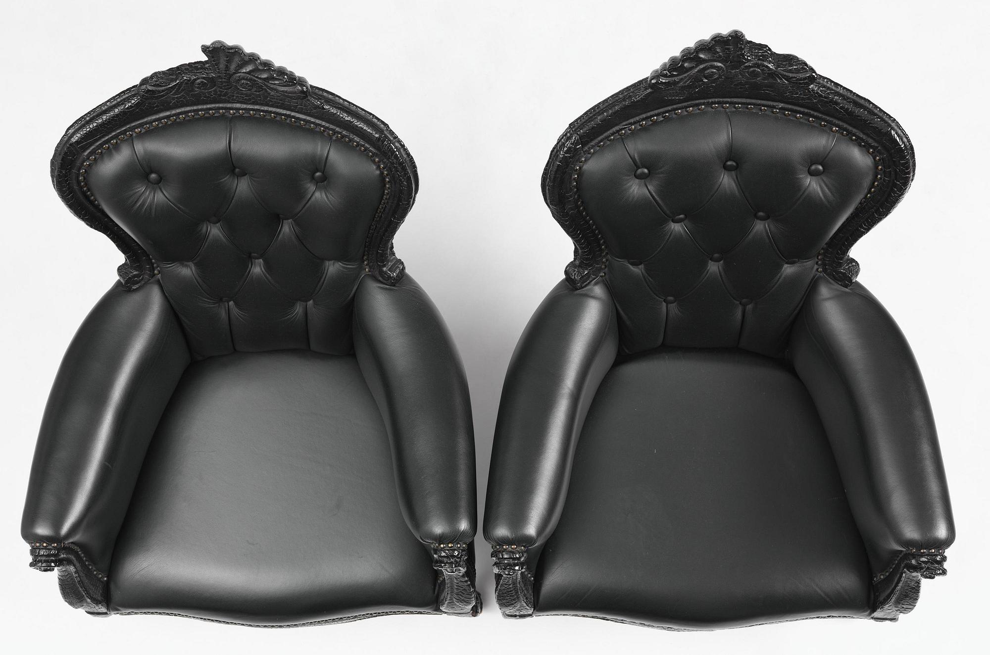 Maarten Baas, a pair of “Smoke Armchairs”, Moooi, the Netherlands, post 2002.